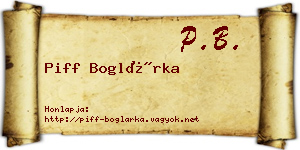 Piff Boglárka névjegykártya